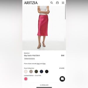 Aritzia Babaton Midi Slip skirt